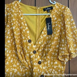 Lulus high low button up midi dress